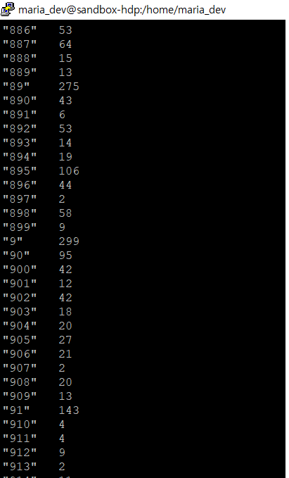 MapReduce challenge1 결과화면